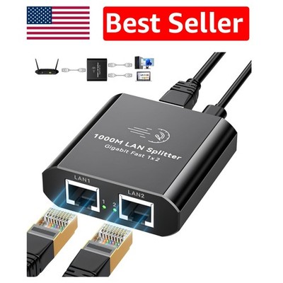 Effortless 1 to 2 Ethernet Splitter - High-Speed Internet for Multiple Devices