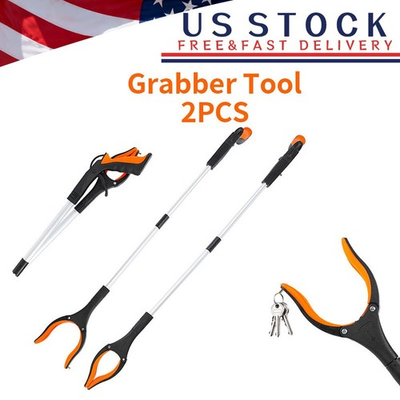 #ad 2PCS Heavy Grabber Tool Industrial Pick Up Stick Hand Grip Reach Trash Reacher $15.99