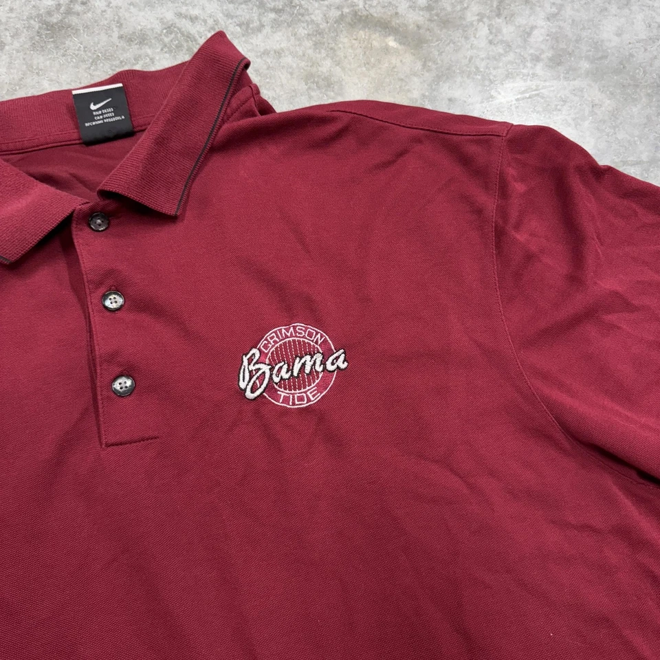 Camisa Alabama Carmesí Marea Para Hombres 3XL Granate NCAA Fútbol Nike Polo Golf Bama Foto 2 de 4