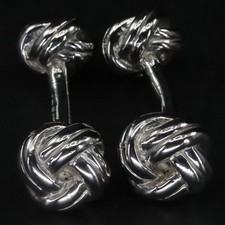 VTG Sterling Silver - MODERN Braided Knot Ball Men's Cufflinks - 13.5g