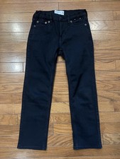 Abercrombie Kids Black Jeans 7/8 Straight Fit Girls Dark Wash Denim