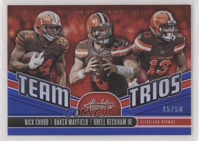 2019 Panini Absolute Blue Spectrum 15/50 Odell Beckham Jr Baker Mayfield 1m1a