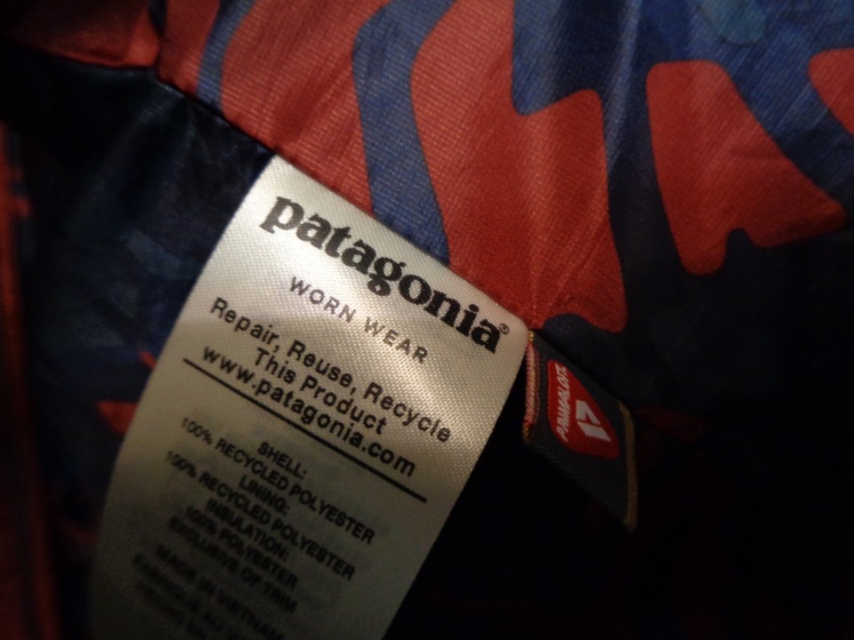 NICE Patagonia Puffer Jacket Mens XL Red/ Orange Full Zip Down Sweater ...