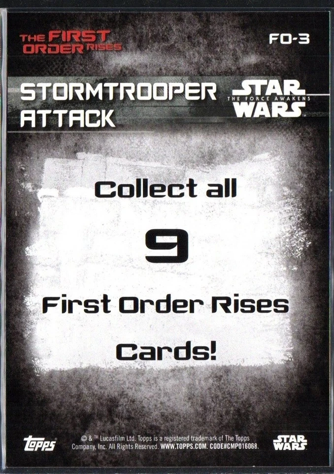 2015 Topps Star Wars The Force Awakens S1 First Order Rises #FO-3 Stormtrooper - Image 2 of 2