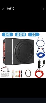1500W Deep Bass Slim Active Subwoofer Under Seat Powered Subwoofer Car Speaker 