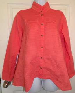 Cute Orange Textured YACCO MARICARD Long Sleeve Blouse 2 or 12/14