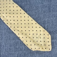VTG Brooks Brothers Makers Tie Made In USA Yellow Geometric 100 Silk 53 x 3.25"