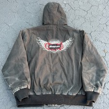 Vintage Y2k Snap On Tools Hooded Canvas Jacket With Embroidery Men s Size 2xl