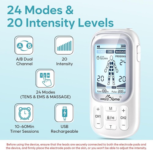 Easy@Home Tens Machine EMS: TENS Machine for Pain Relief EMS Muscle Stimulator f - Picture 2 of 9