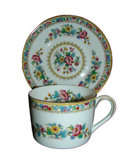 Vintage Coalport Ming Rose Bone China Flat Tea Cup and Saucer Set England