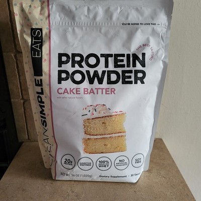 Clean Simple Eats Cake Batter Protein Powder 36 oz / 30 Servings 100% Grass Fed