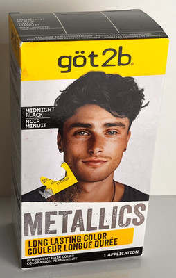 got2b Metallics Permanent Hair Dye, Midnight Black, Hair Color for Women & Men,