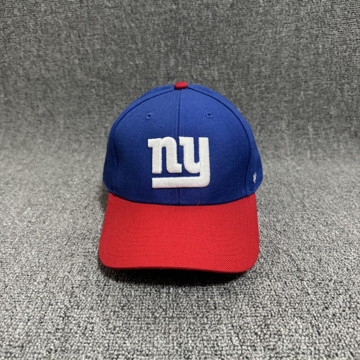 '47 Brand New York Giants Strapback Dad Hat Blue Red Curved Brim NFL