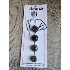 Button Covers Art Wear By Jonas Vintage 1991 Retro Button Covers Made In USA NOS
