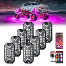 RGB Rock Lights Underglow Neon Lights Kits APP/RF Remote Control 8 pods 5MRGB