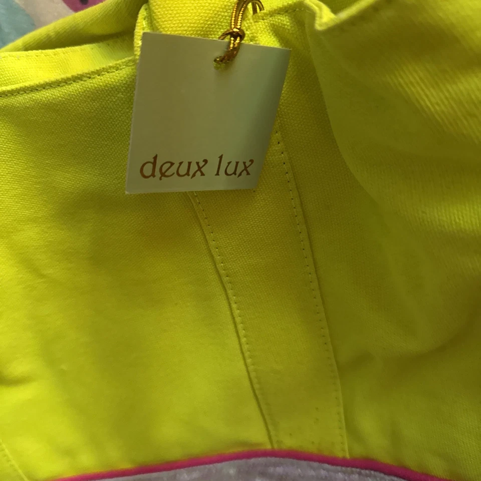 Bolso de Mano Deux Lux Lona Amarillo Neón, Nuevo con Etiquetas Foto 2 de 4