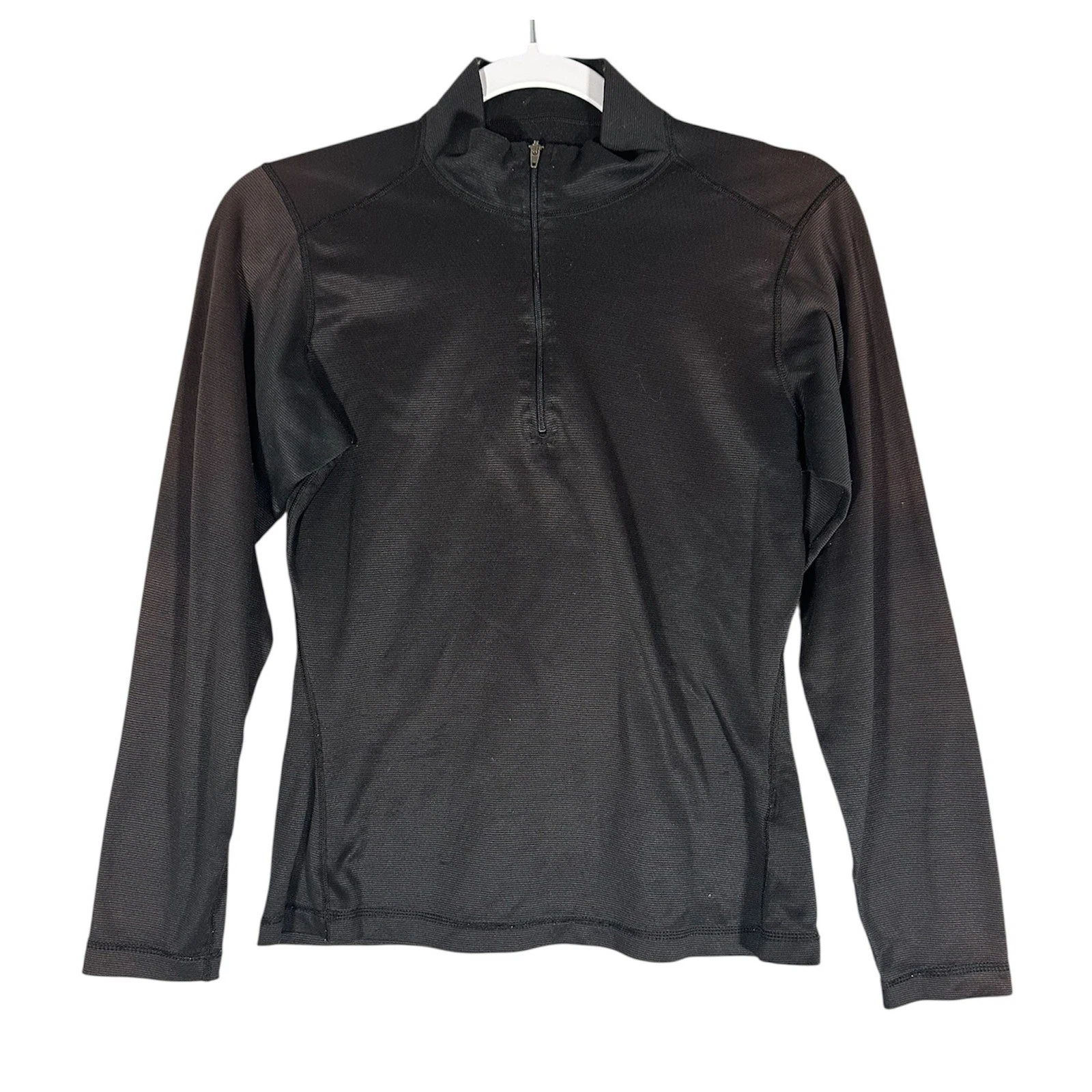 Patagonia Sz M Capilene Long Sleeve Pullover Base Layer Crewneck Black