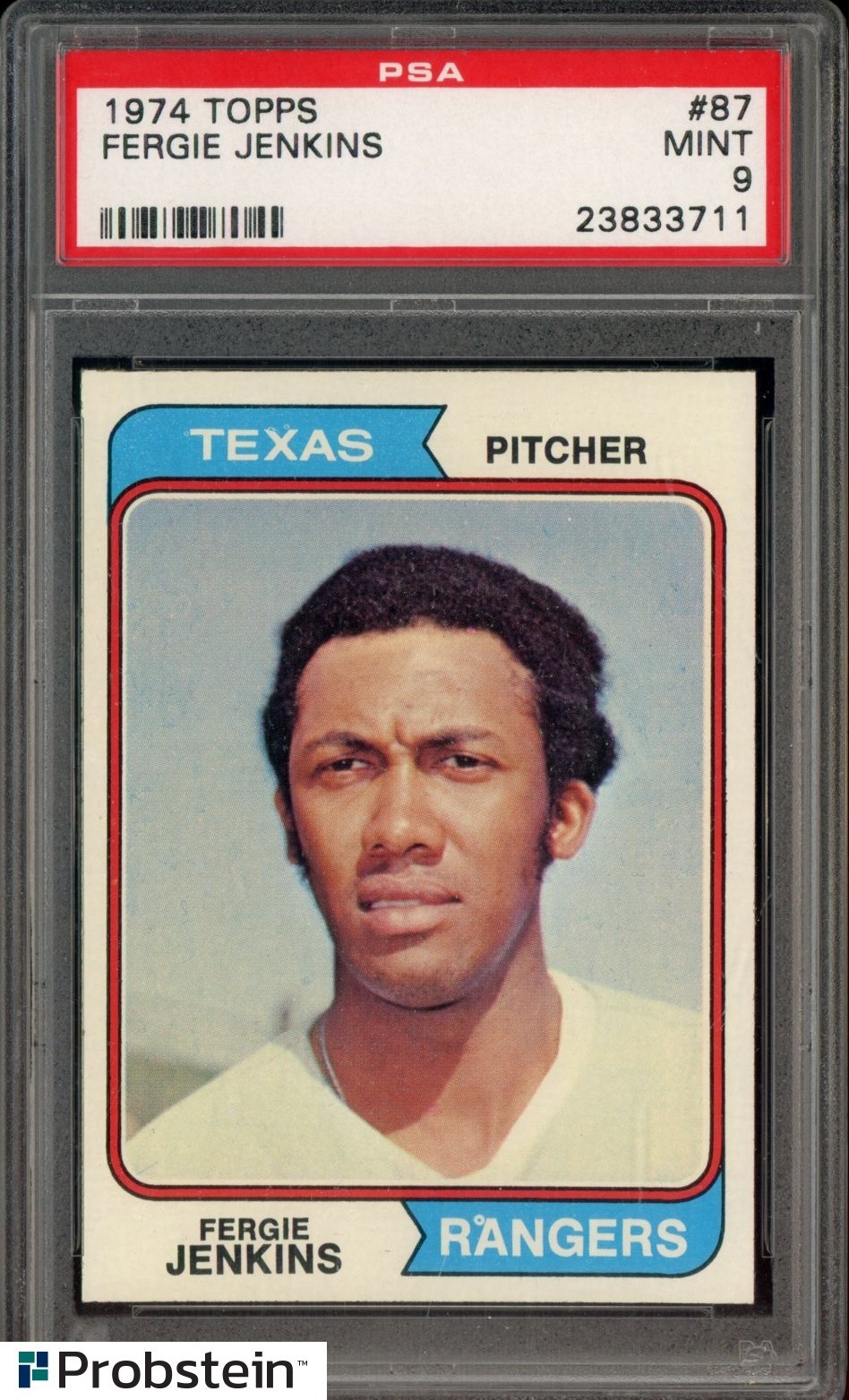 1974 Topps #87 Fergie Jenkins Texans Rangers HOF PSA 9 MINT