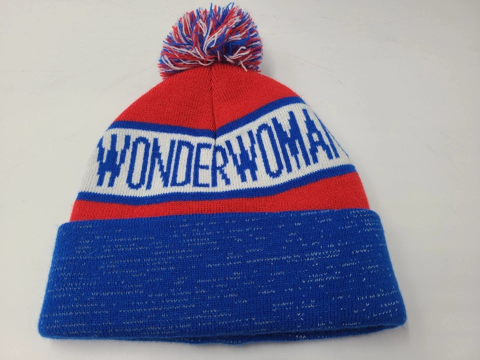 女性神奇女侠DC漫画Pom Beanie冬季针织帽袜超级英雄 — 第 2/4 张图片