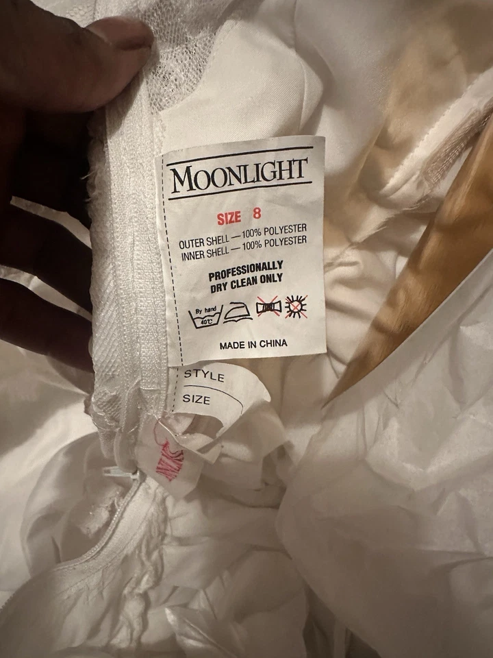 Moonlight Bridal Wedding Dress Size 8 Women Off Shoulder - Image 4 of 4