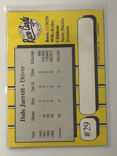 1990 Maxx Collection - Dale Jarrett #29 - Bild 2 von 2