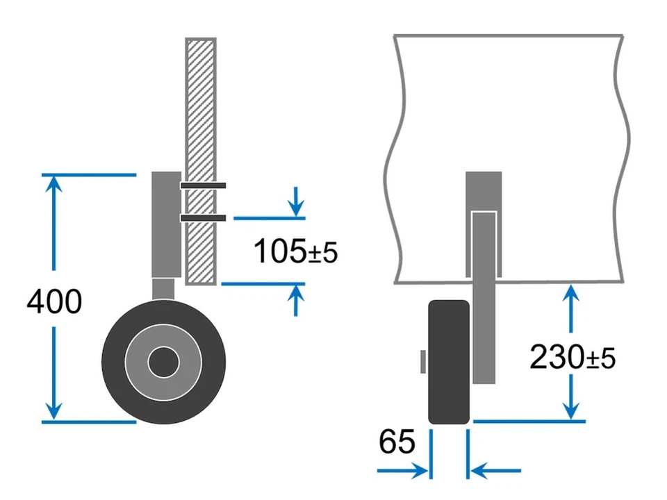 Slipräder Heckräder Schlauchbooträder klappbar Ein-Hand Bedienung Edelstahl V4A - Bild 3 von 3