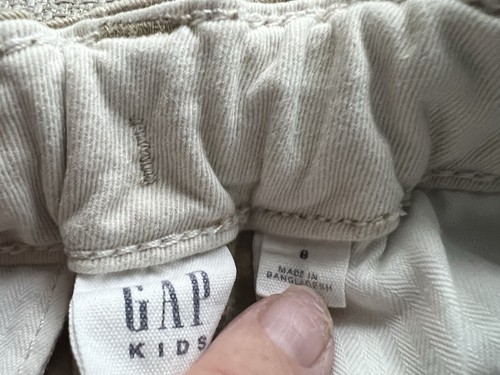 Gap Boys Performance Shorts Khaki Adjustable Waist Size 8 - Picture 5 of 7