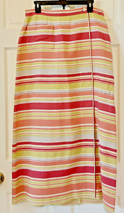 Chanel Cruise 2000 Maxi Wrap Skirt Multicolor Stripes - Size 44 (FR) 12 (US)