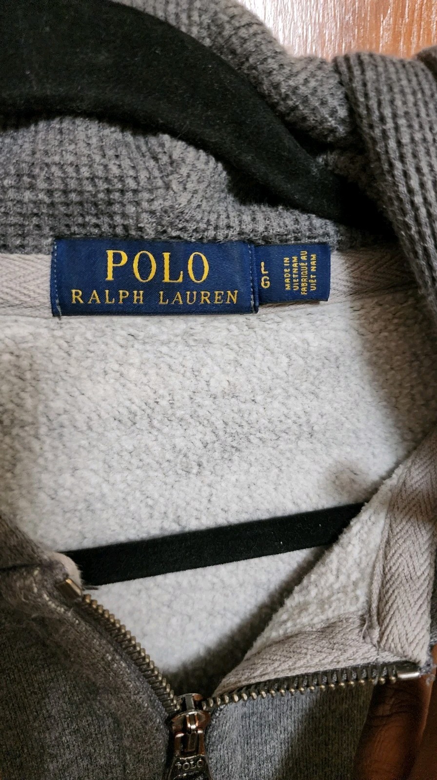 Polo Ralph Lauren uomo felpa con cappuccio taglia grande grigio pony full zip cotone