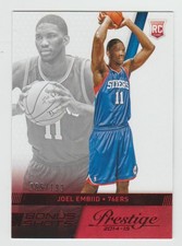 JOEL EMBIID 76ers 2014-15 Prestige BONUS SHOTS RED Parallel #163 SP RC #065/199