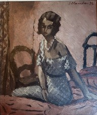 Emile François CHAMBON (1905-1993) Ecole Suisse 1934 Huile sur carton signée