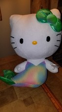 Ty HELLO KITTY Mermaid White Rainbow 13" Soft Plush 2014 Ty Tag