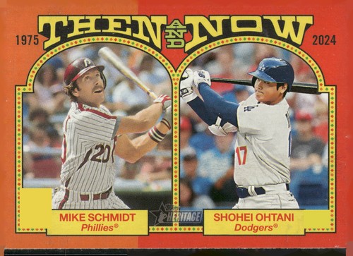 2024 Topps Heritage #TAN-2 Mike Schmidt / Shohei Ohtani Then and Now