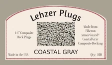 New 1/4" Composite Deck Plugs - Fiberon ArmorGuard - Coastal Gray