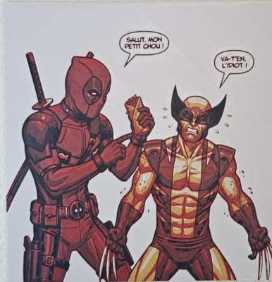 Deadpool Wolverine Lustige Wandkunst - Marvel Superhelden Deko - Geschenk Design