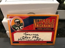 National Treasures Nicknames Autograph Eagles Auto Tommy McDonald 08/36  2008 