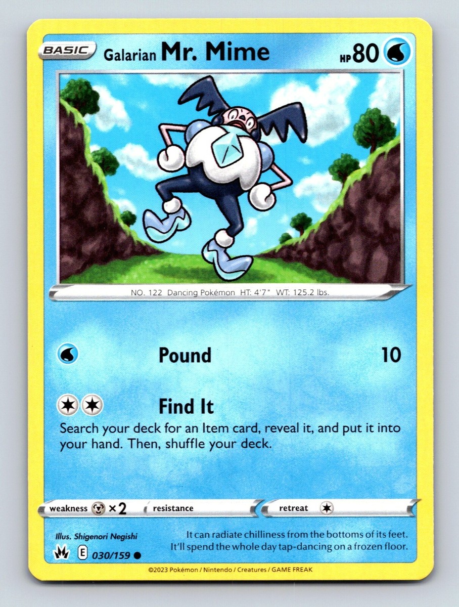 Galarian Mr Mime HP 80 Find It Pound Rarity Ice Light Pokémon | eBay