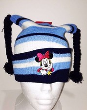 Disney Minnie Mouse Beanie Peruvian Hat Blue White