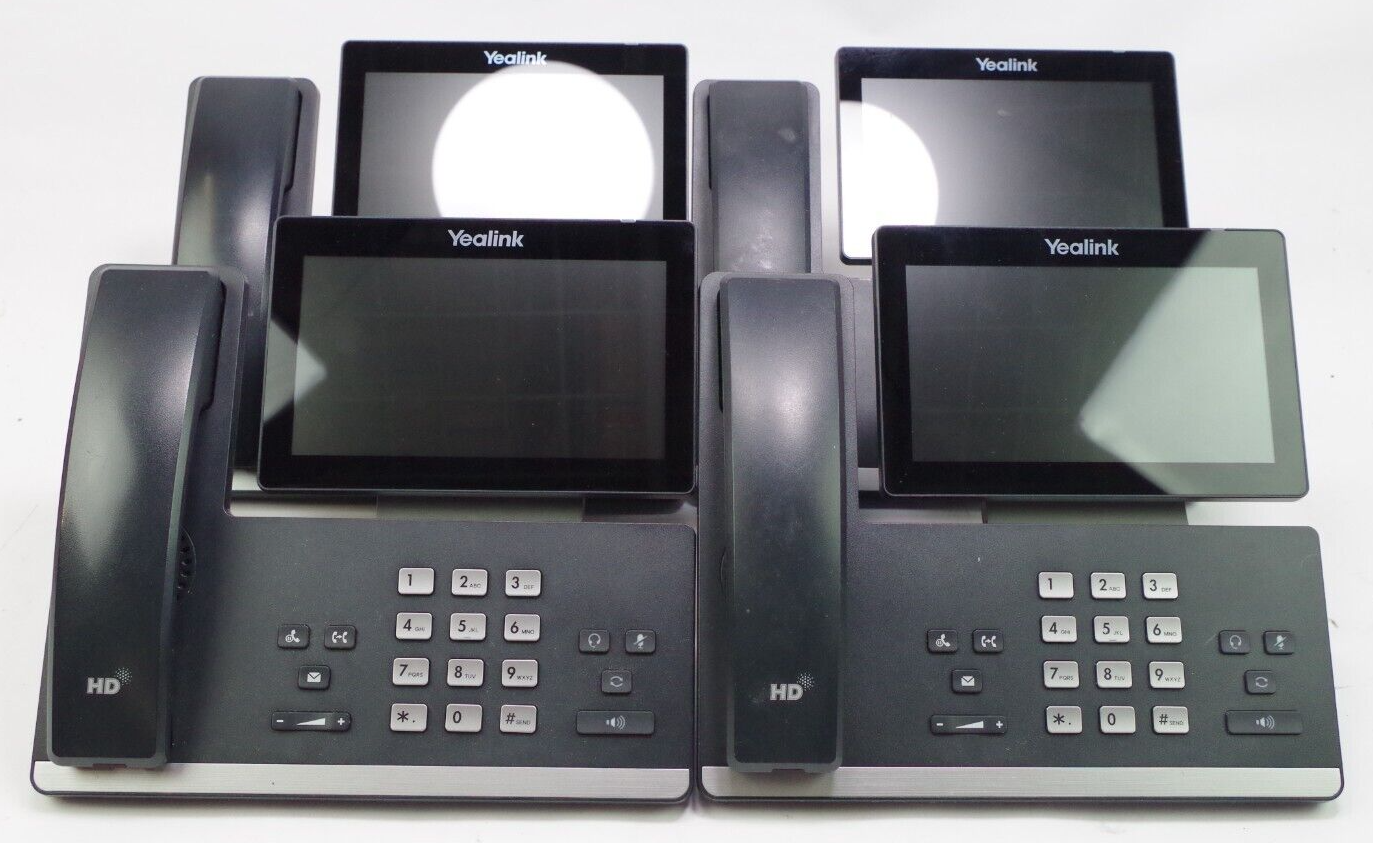 Lot of 4 Yealink SIPSIPT57W Prime Business Phones W/Handsets NO POWER CORDS eBay