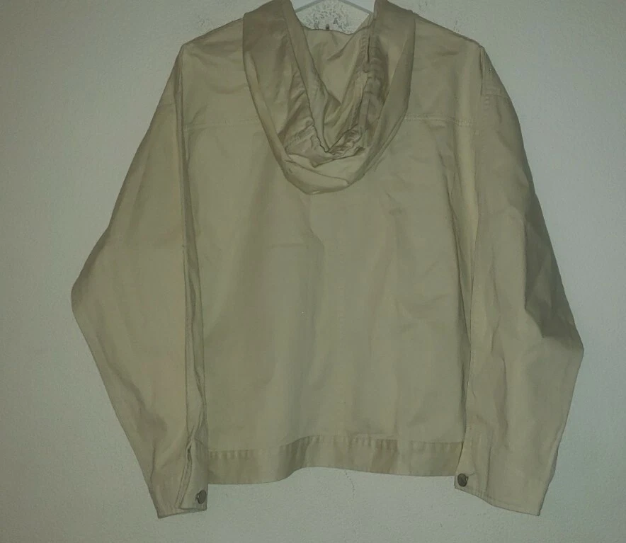 OFF WHITE Giacca bianca Denim & Co con cappuccio tasca anteriore attiva grande