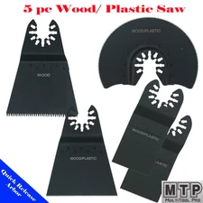 5 Saw Blade Oscillating Multi Tool Wood Metal Cutting  Universal Fit