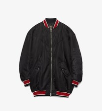 $1290 Mcm Women's Unisex Black Resnick Oversize Bomber Parka Jacket Mfc9ara54bk