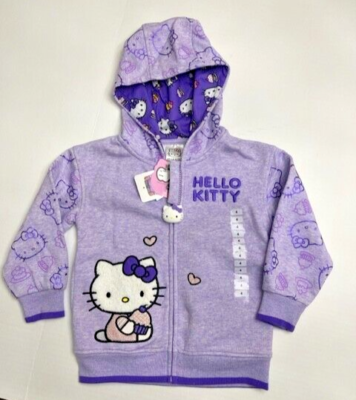 Hello Kitty Girl's Zip-up Hoodie Fleece Size 4 Character Zipper