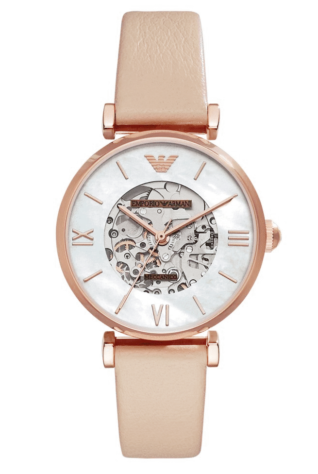 Emporio armani online orange strap watch