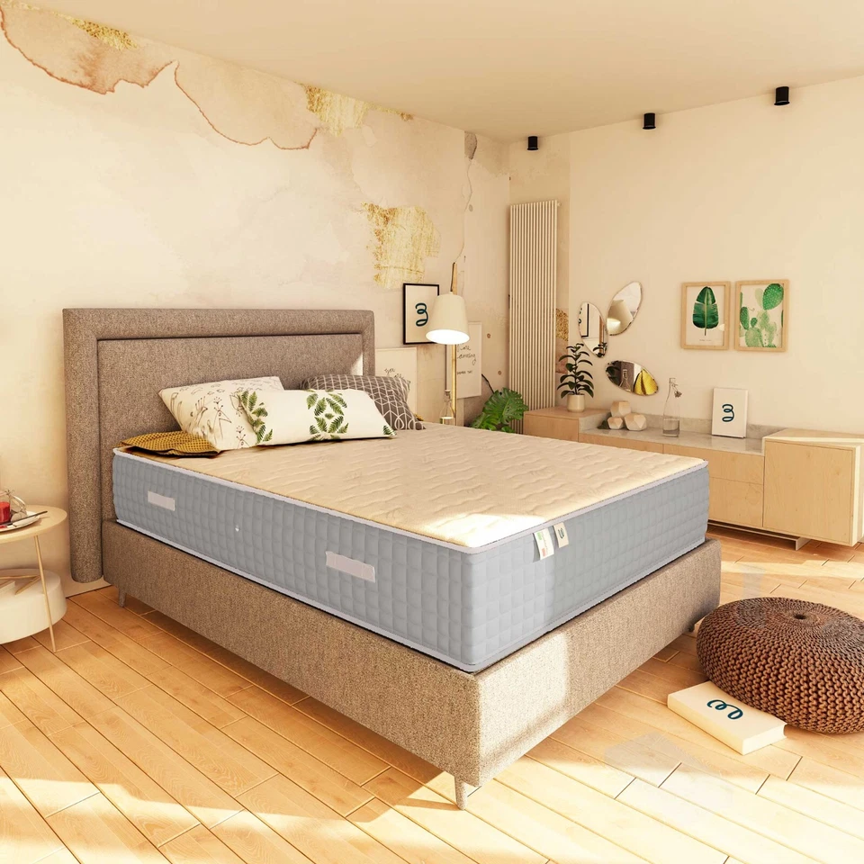 MATERASSO A MOLLE E MEMORY ORTOPEDICO TRASPIRANTE FODERA ALOE LUXURY - Immagine 3 di 4