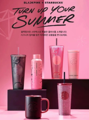BLACKPINK X Bling Tumbler Jisoo Doodle Cold Cup Coffee Cup 24oz 710ml