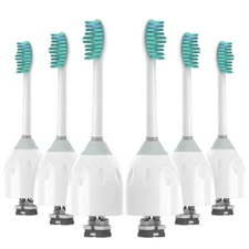 Philips Sonicare e-Series Replacement Heads, 6 Pack, Soft Bristles, White