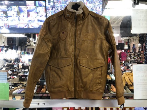 tommy hilfiger faux leather bomber jacket