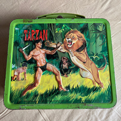 Vintage 1966 Tarzan Metal Lunch Box Aladdin Industries - No