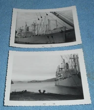 2 1958 Photos Isthmian Lines Cargo Steam Ship "SS Steel Surveyor" California?